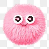Pink smiling face png fluffy 3D shape, transparent background
