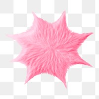 Pink explosion bubble png fluffy 3D shape, transparent background