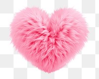 Pink heart png fluffy 3D shape, transparent background