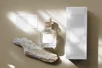 Perfume bottle png mockup, editable transparent design