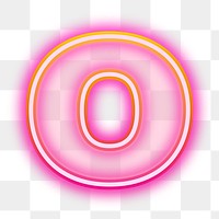 Letter o png neon gradient pink font, transparent background