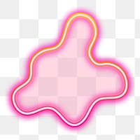 Pink blob shape png neon gradient icon, transparent background