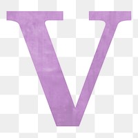 PNG Letter V watercolor font, transparent background