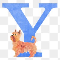 PNG Letter Y watercolor animal font, transparent background