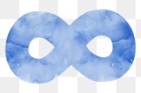 Blue infinity sign png watercolor illustration, transparent background