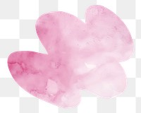 Abstract pink shape png watercolor illustration, transparent background