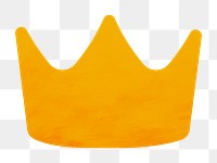 PNG crown icon minimal digital art, transparent background