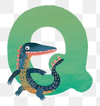PNG letter  Q with animal character, transparent background
