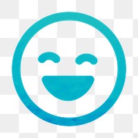 PNG smile icon minimal digital art, transparent background