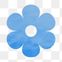 PNG blue flower minimal digital art, transparent background