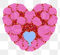 Vintage pink heart PNG Seguy Papillons art illustration, transparent background