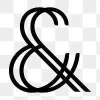 Ampersand sign png abstract shape, transparent background