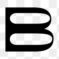 Letter B png abstract shaped font, transparent background