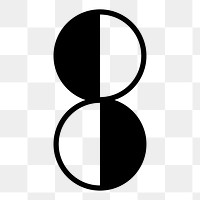 Number 8 png abstract shape, transparent background