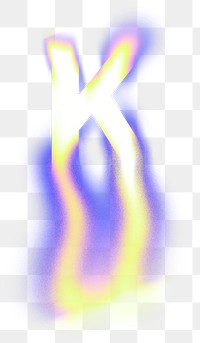 Letter K PNG fluid neon font, transparent background