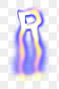 Letter R PNG fluid neon font, transparent background