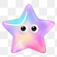 Pnk star png 3D icon, transparent background