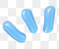 Blue blink png 3D icon, transparent background