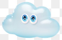 3D cloud png character icon, transparent background