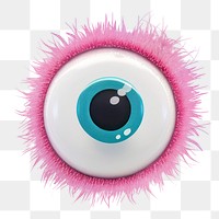 3D eye png character, transparent background