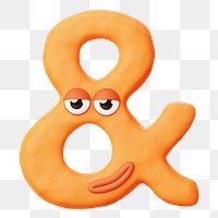 Ampersand sign png character, transparent background