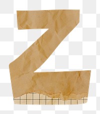 Letter Z png cute paper cut alphabet, transparent background