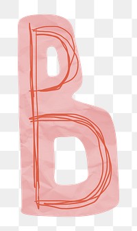 Letter B png cute paper cut alphabet, transparent background