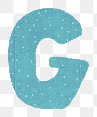 Letter G png cute paper cut alphabet, transparent background