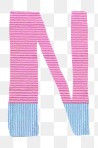 Letter N png cute paper cut alphabet, transparent background