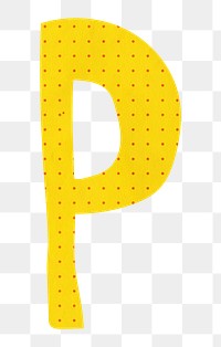 Letter P png cute paper cut alphabet, transparent background