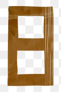 Number 8 png cute paper cut alphabet, transparent background