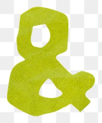 Ampersand sign png cute paper cut symbol, transparent background