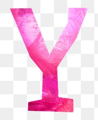 Letter Y png paper craft font, transparent background