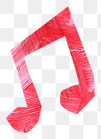 Musical note PNG craft element, transparent background
