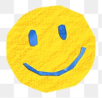 Happy emoticon PNG craft element, transparent background