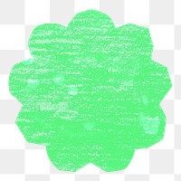 Green flower shape PNG craft element, transparent background