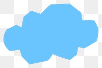 Blue cloud PNG element, transparent background