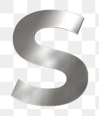 PNG alphabet s silver metallic font, transparent background