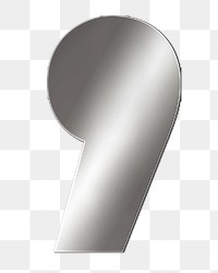 PNG comma symbol silver metallic font, transparent background