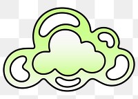 PNG cloud icon, lime green shape, transparent background