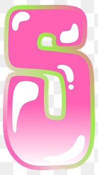 Letter S png cute cute funky pink font, transparent background