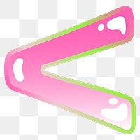 PNG less than  sign, funky pink symbol, transparent background