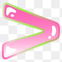 PNG greater than  sign, funky pink symbol, transparent background