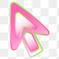 PNG cursor icon, funky pink, transparent background