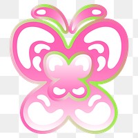 PNG butterfly icon, funky pink, transparent background