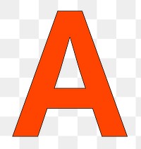 Letter A png orange font, transparent background
