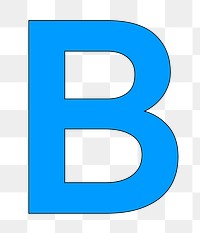 Letter B png blue font, transparent background