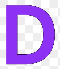 Letter D png purple font, transparent background
