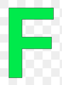 Letter F png green font, transparent background