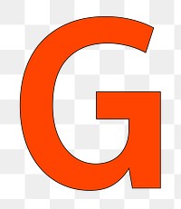 Letter G png orange font, transparent background
